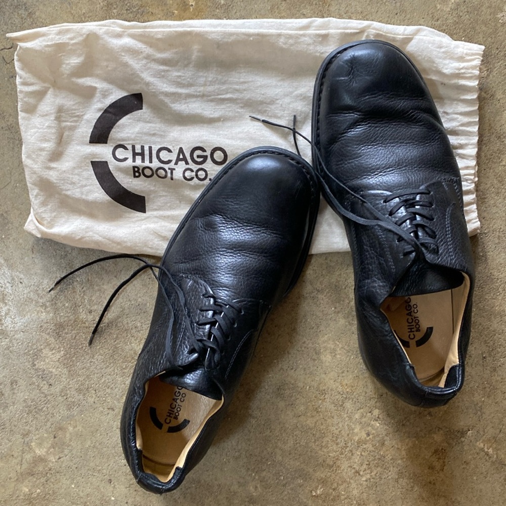 Black leather oxfords, worn once!